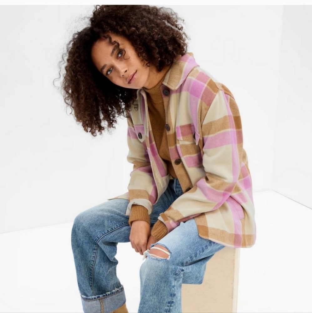 GAP Plaid Jacket Size M